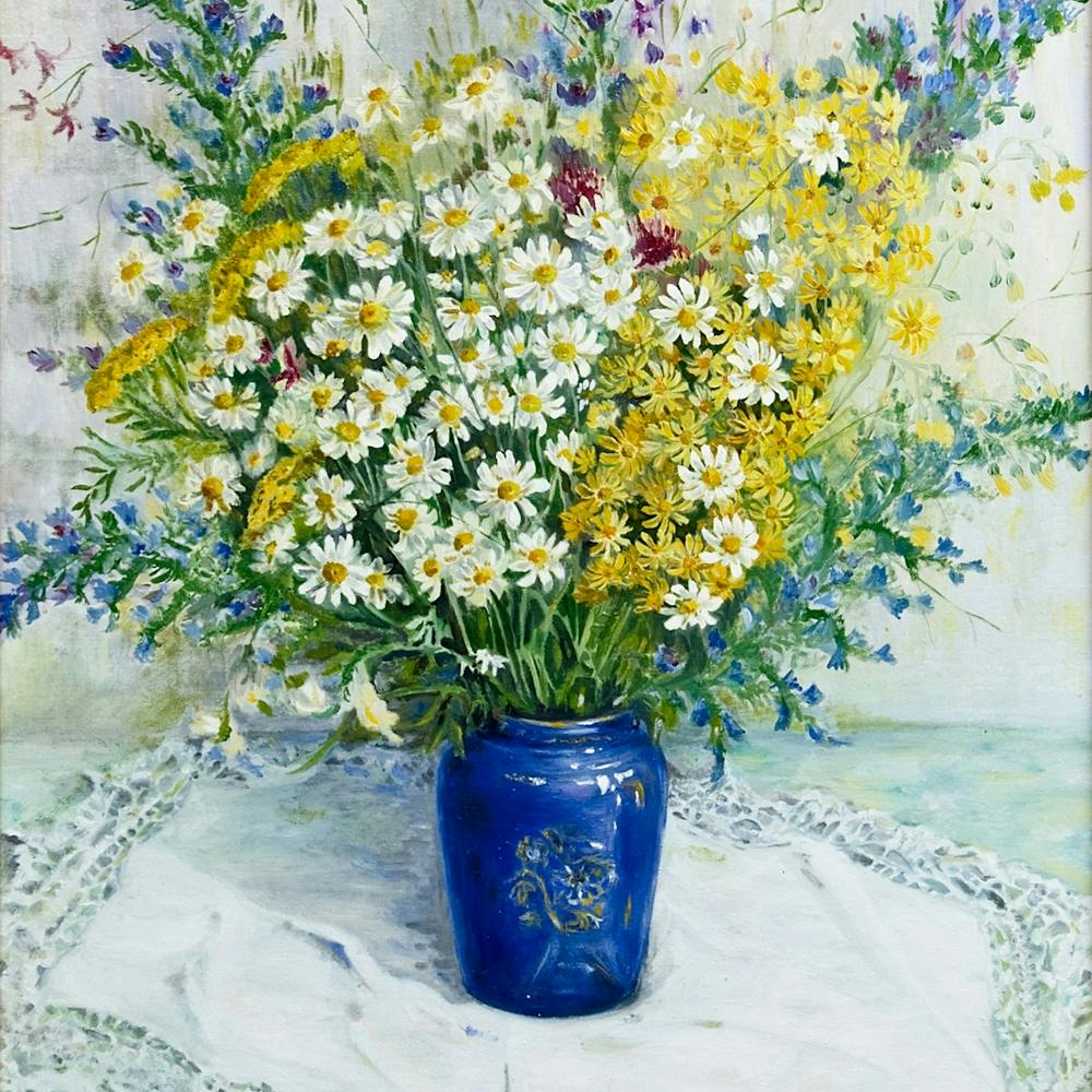 Wildflowers in vase Oil Painting