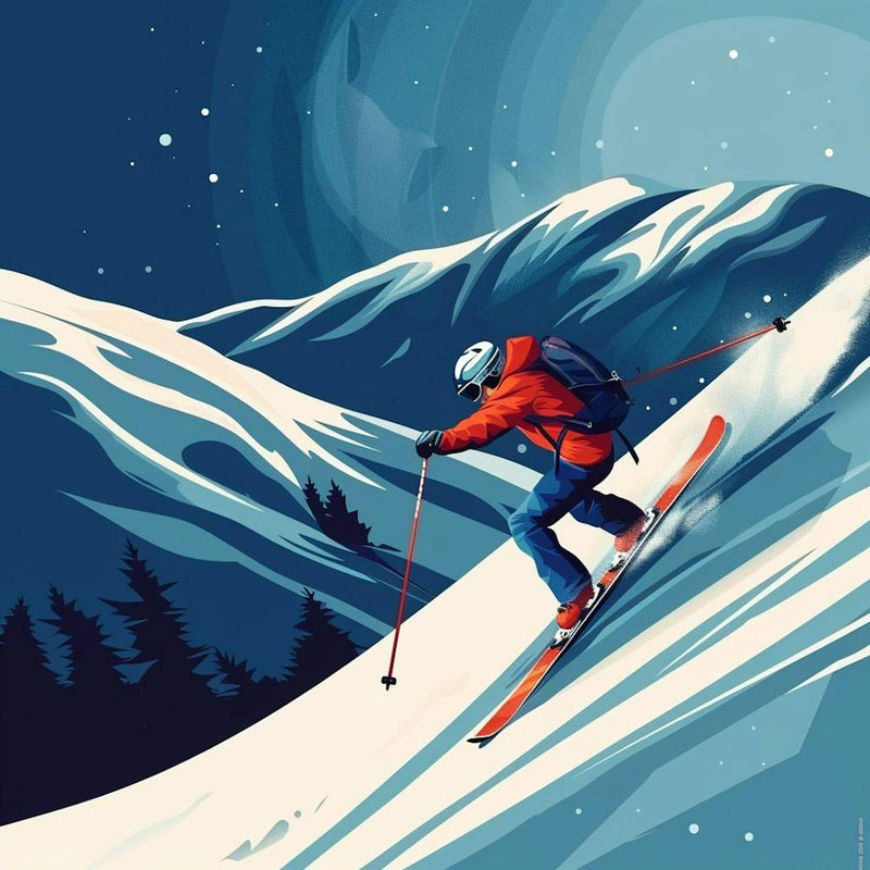 Skifahrer im Schnee