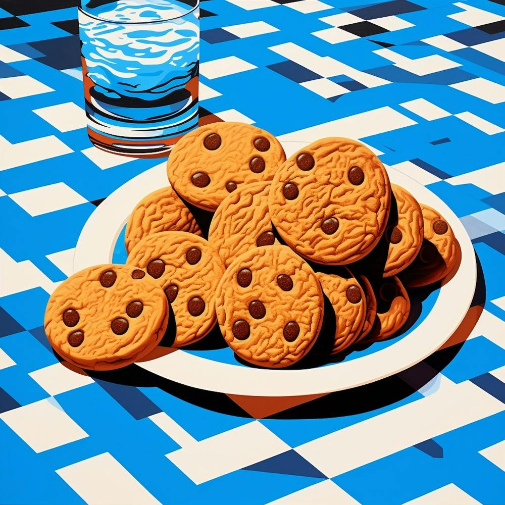 Cookies Blue Checkerboard 1