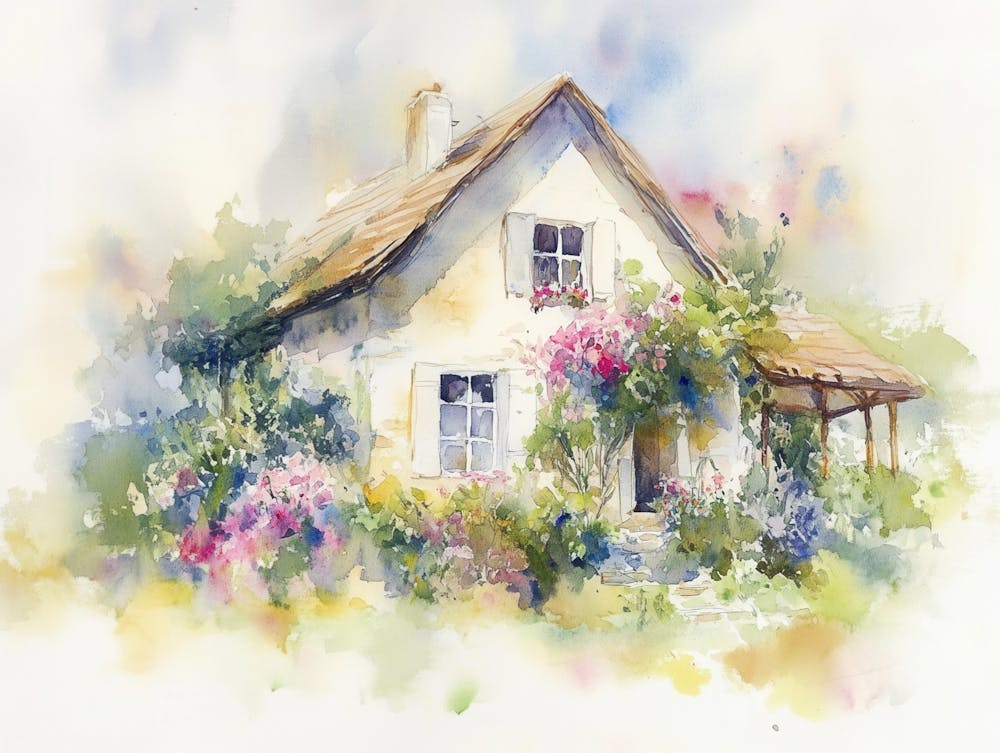 Watercolor House Painting