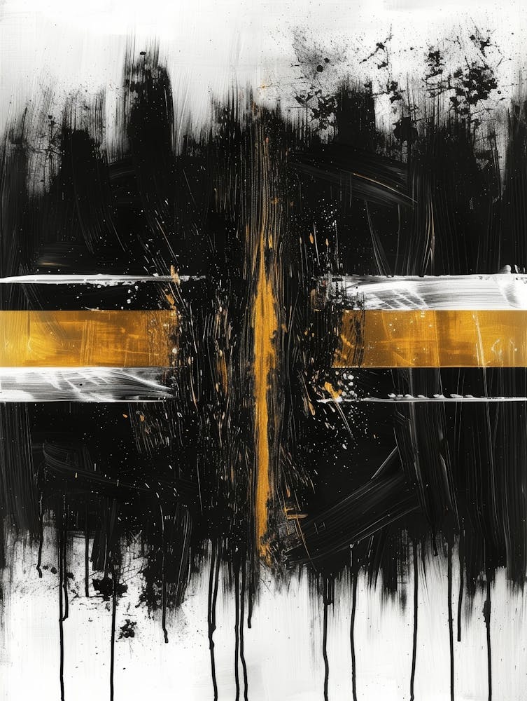 Black And Gold Abstract Painting 47