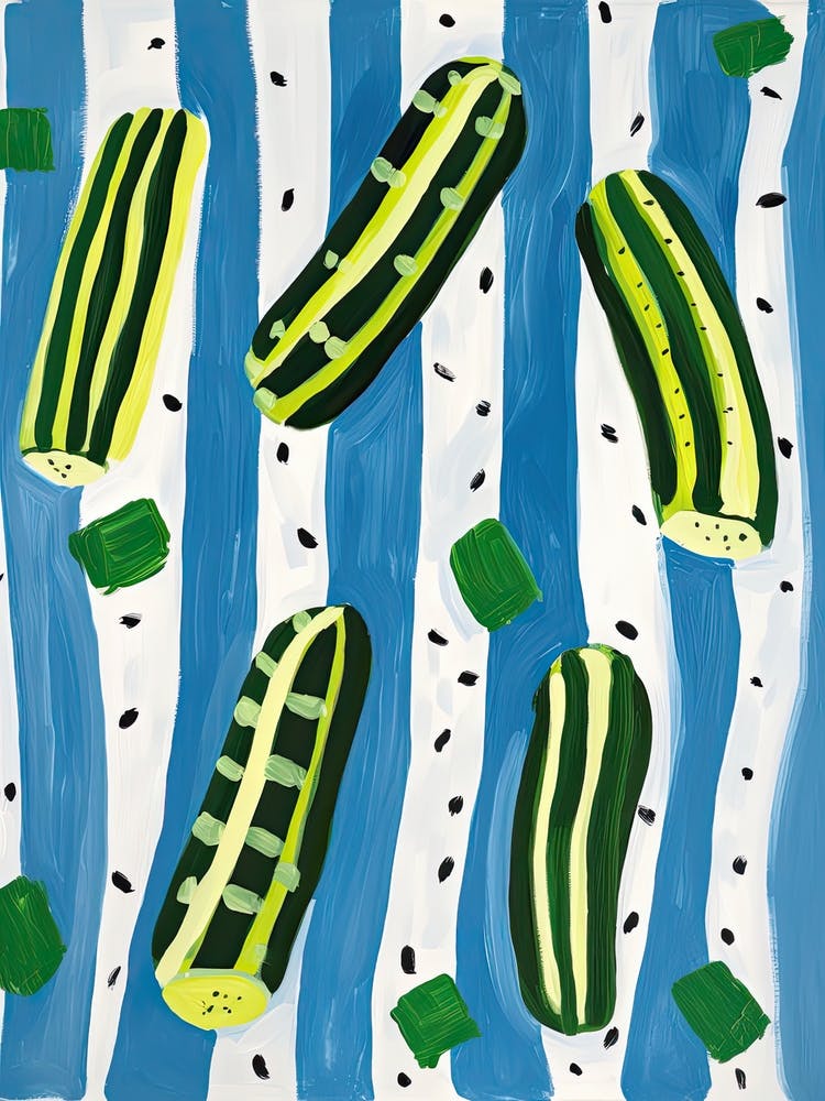 Cucumbers Summer Illustration 4