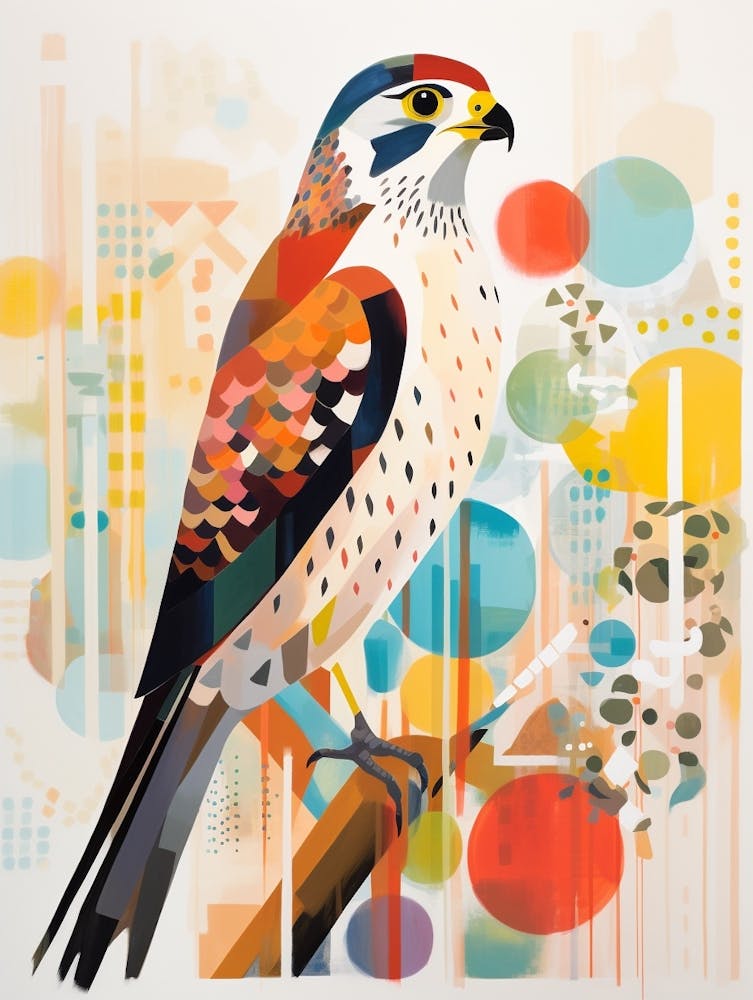 Bird Painting Collage Falcon 3