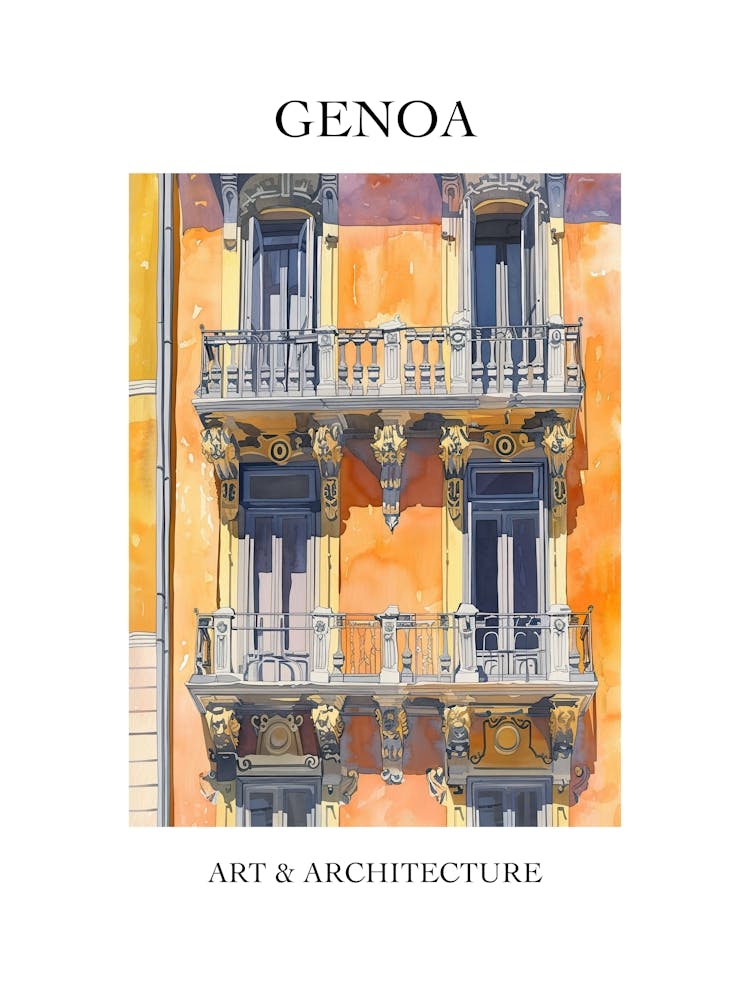 Genoa Travel And Architecture Poster 1
