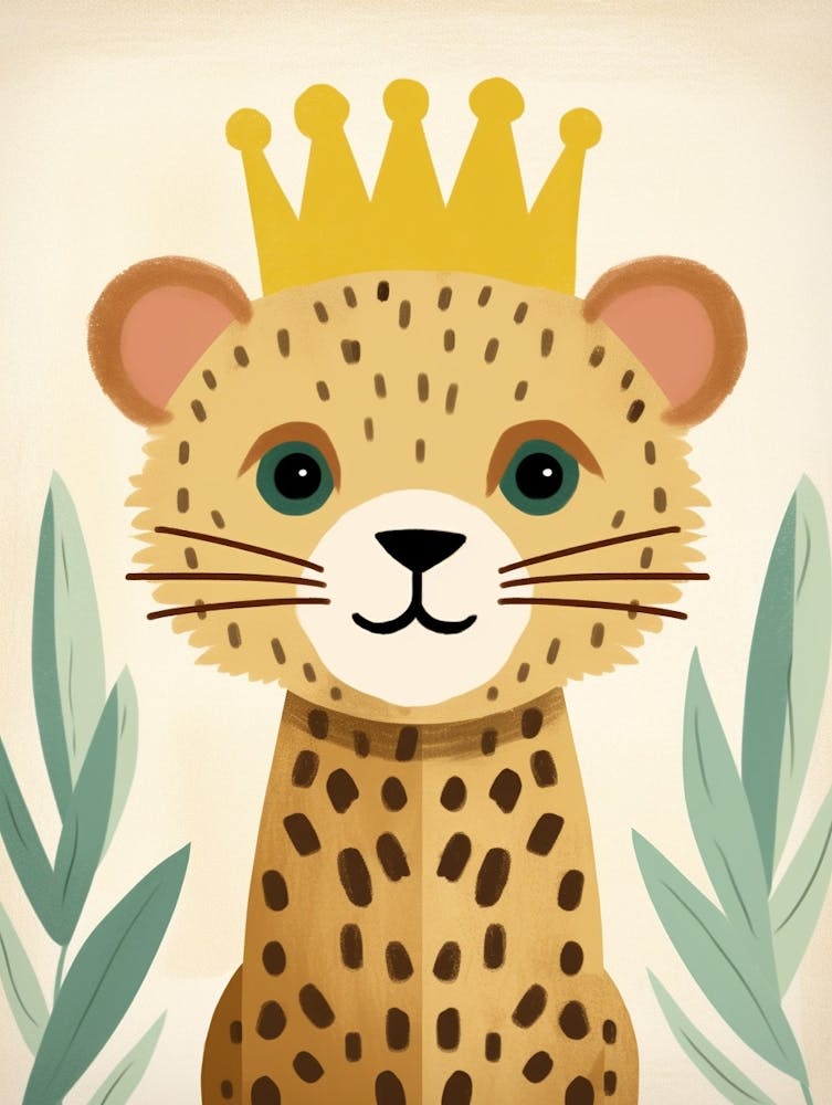 Little Cheetah 3 Wearing A Crown