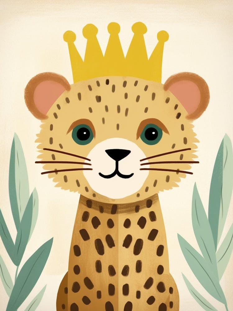 Little Cheetah 3 Wearing A Crown