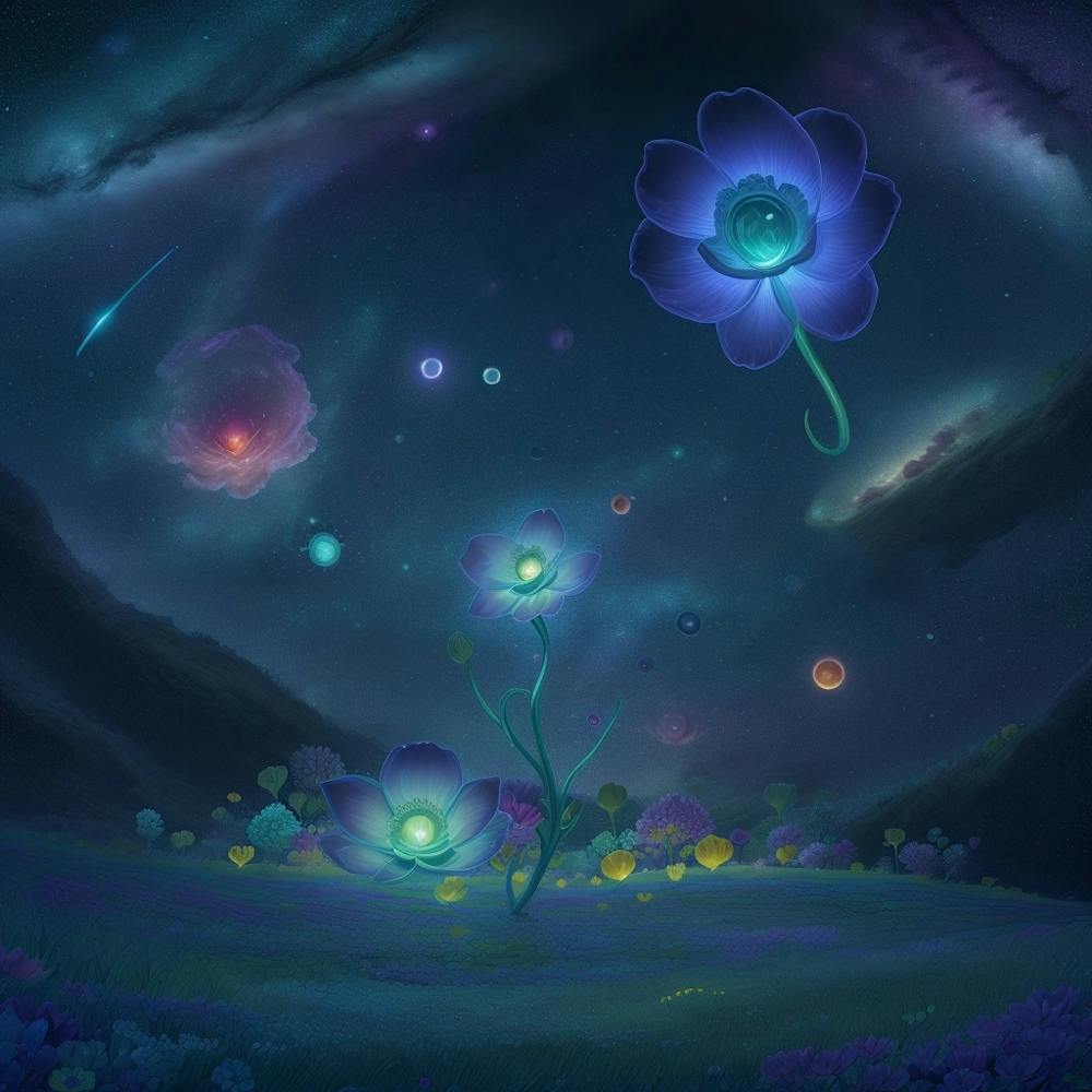 Flowers In The Blue Sky