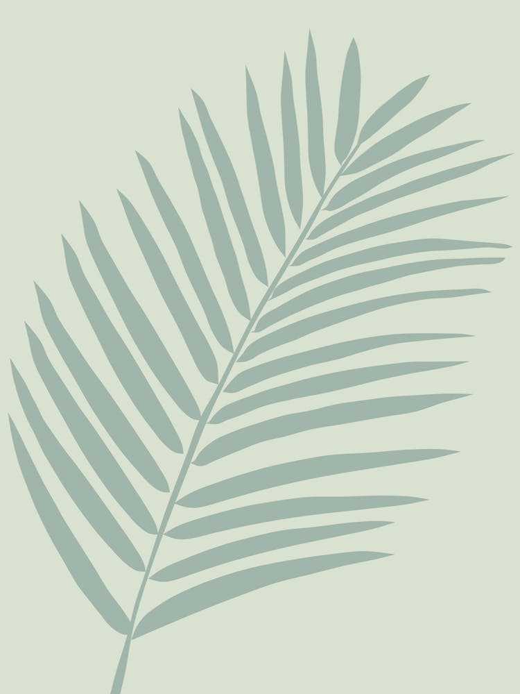Tropical Palm Leaf Sage Green