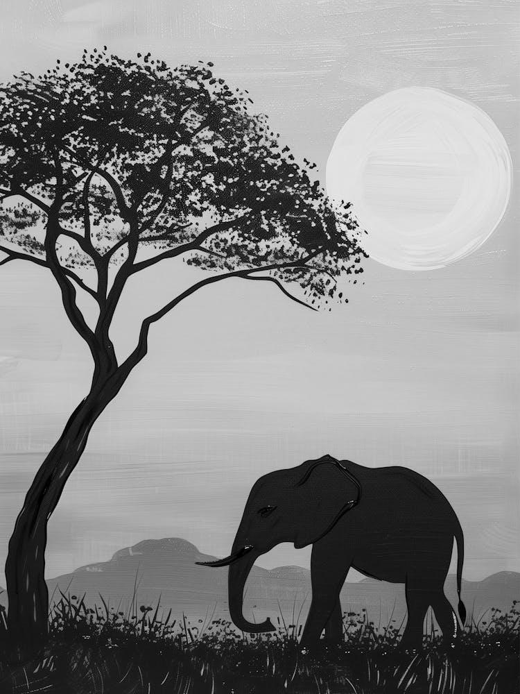 Elephant In The Savannah