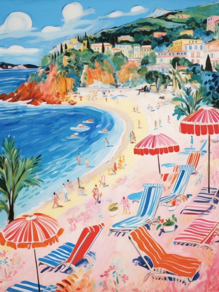 Porto Cervo, Sardinia   Italy Beach Club Lido Watercolour 4