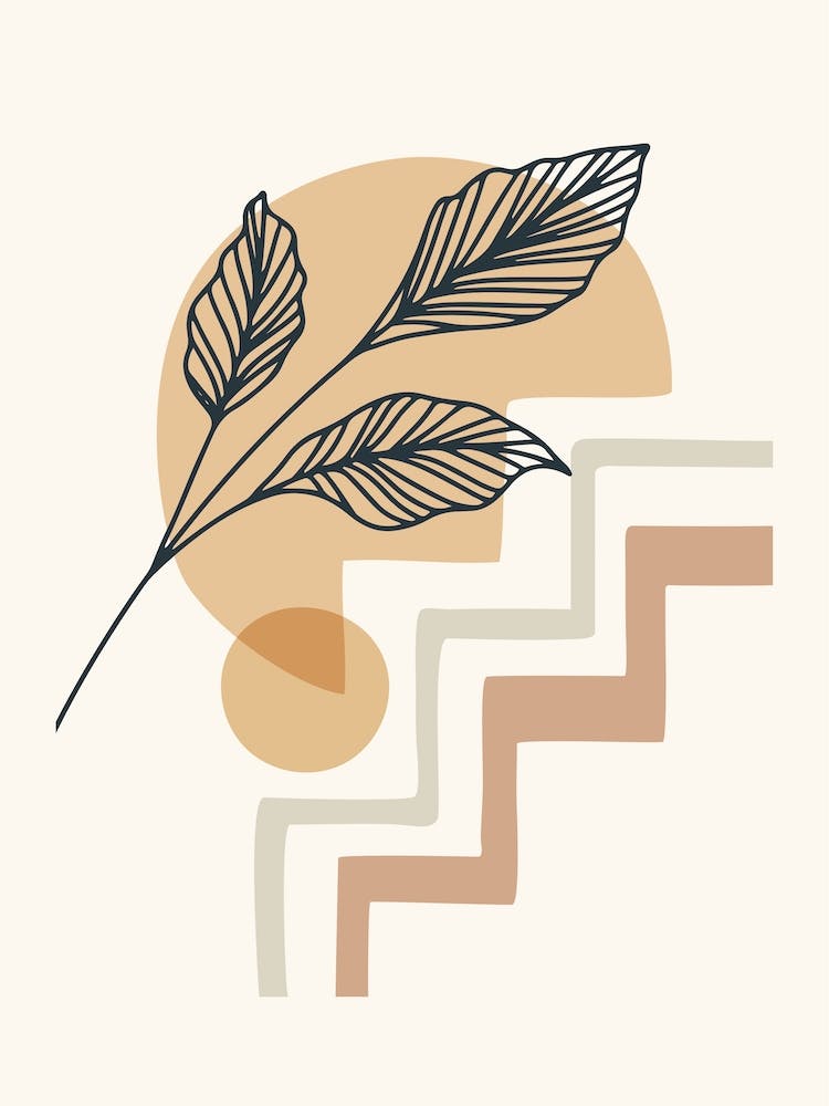 Stairway With Leaves