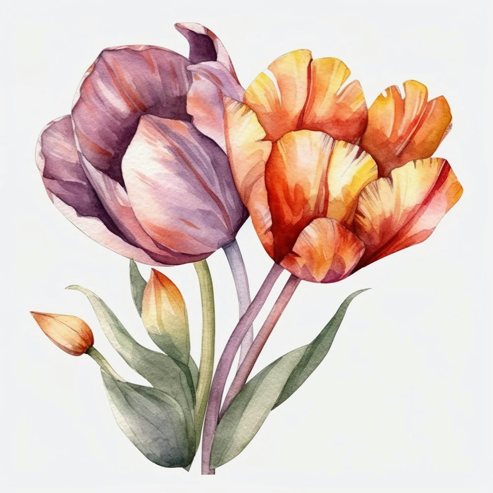 Watercolor Tulips 5