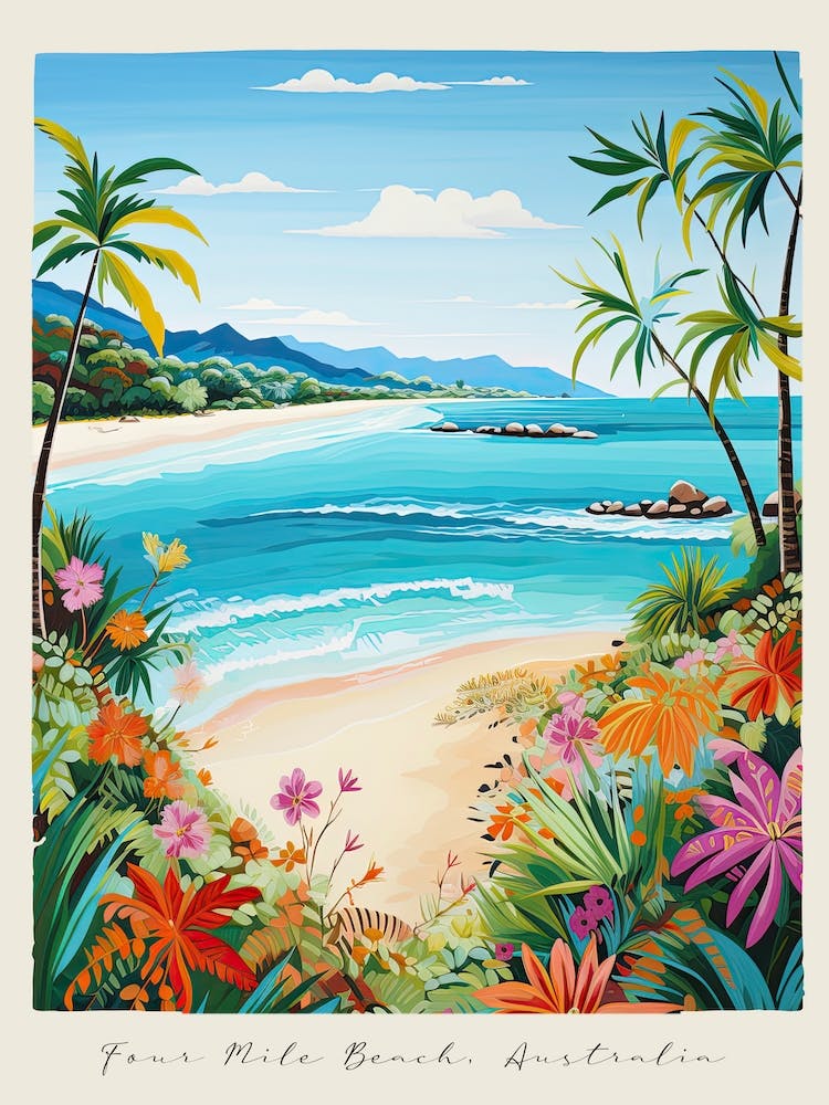 Poster Of Four Mile Beach, Australia, Matisse And Rousseau Style 2