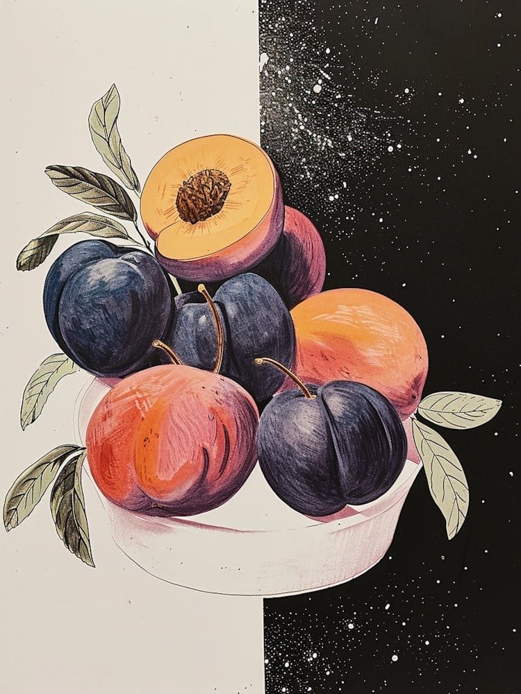 Art Deco Plums & Nectarines