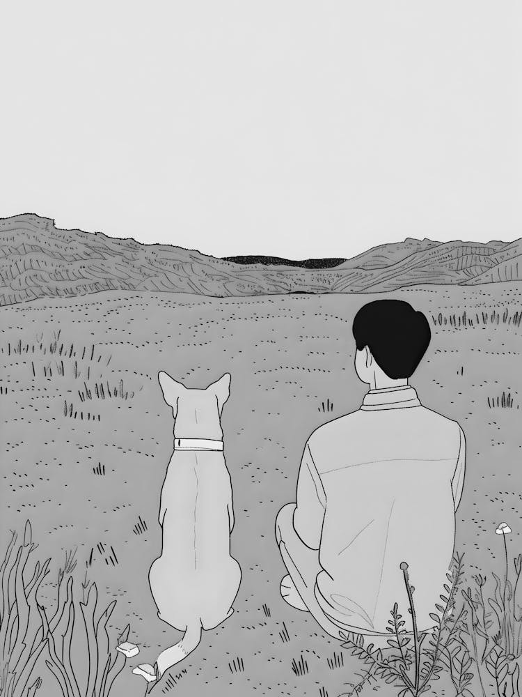 Man And A Dog
