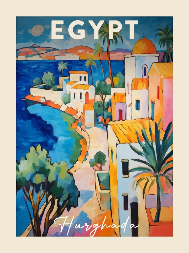 Hurghada Egypt 4 Fauvist Painting  Travel Poster