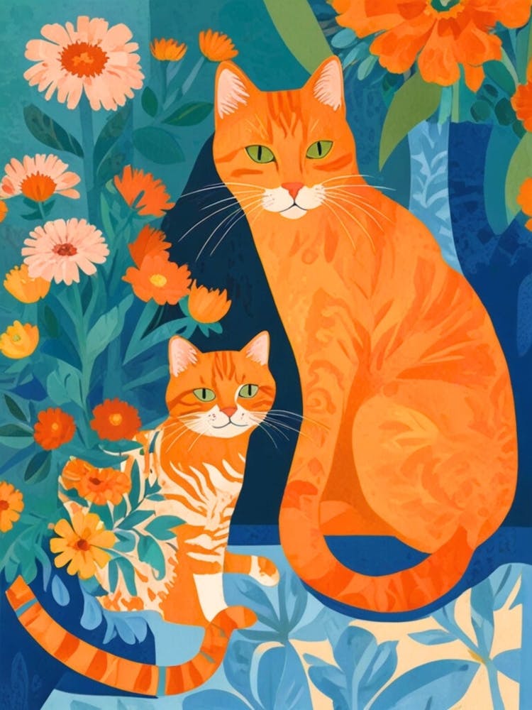 Orangefarbene Tigerkatzen