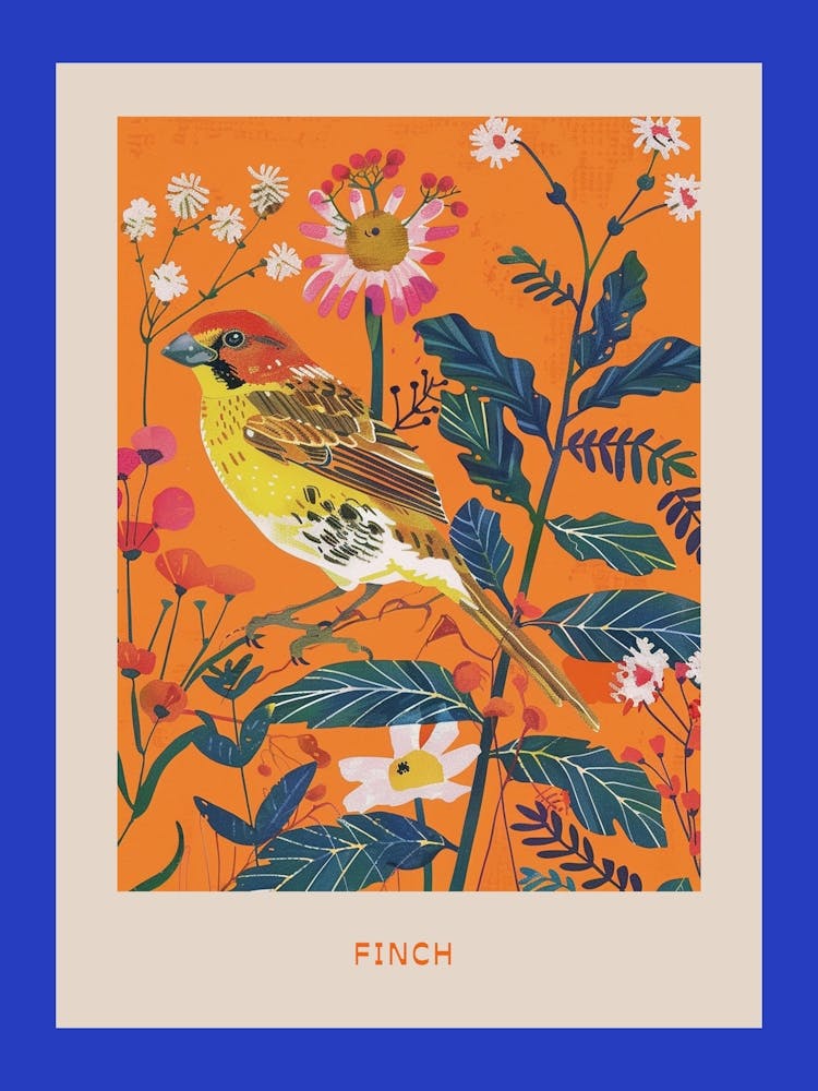 Spring Birds Poster Finch 3