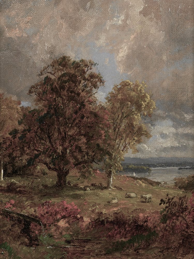 Landscape With Trees And A Lake By George Edward