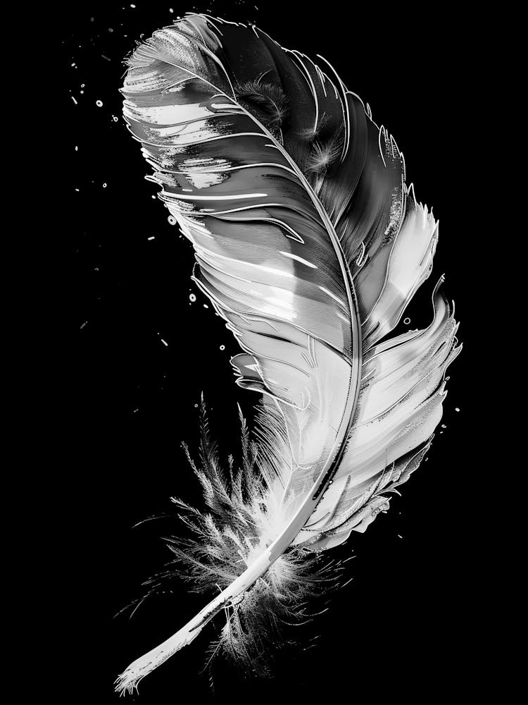 Feather - Black And White
