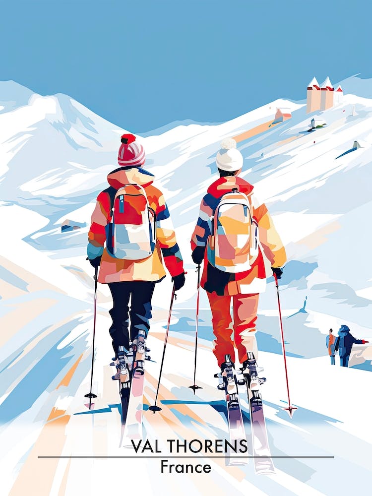 Val Thorens   France, Ski Resort Poster Illustration 3