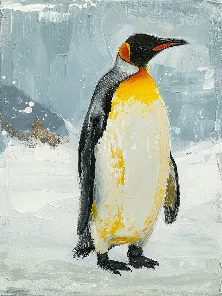 King Penguin Laurie Island Colour Block Painting 3