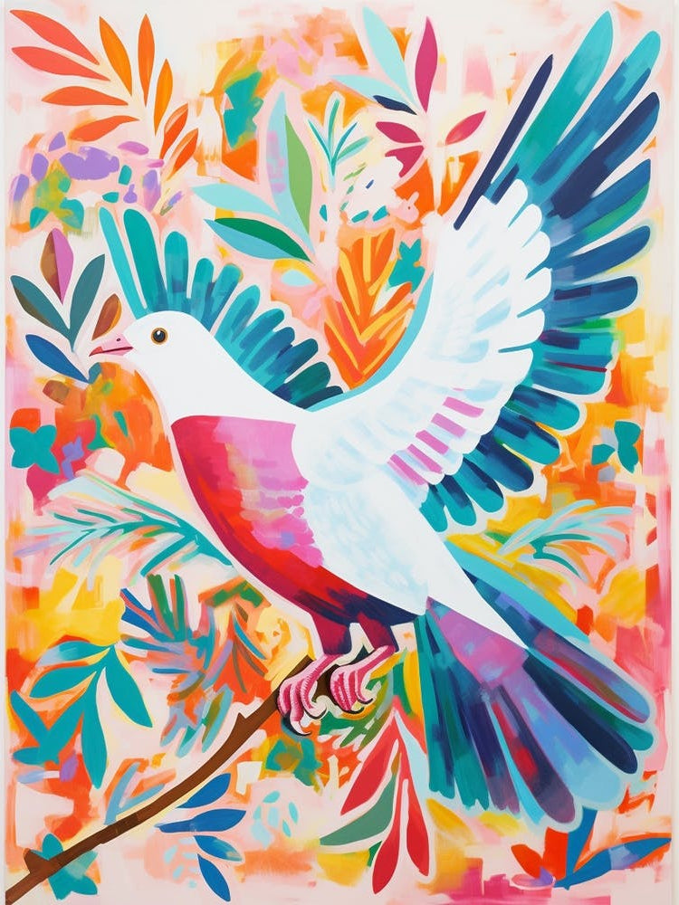 Colourful Bird Painting Dove 1