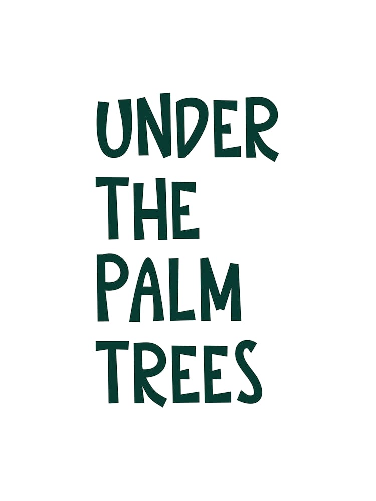 Under the Palm Trees Poster, Retro Beach, Vintage Rendezvous Vibes, Housewarming Gift