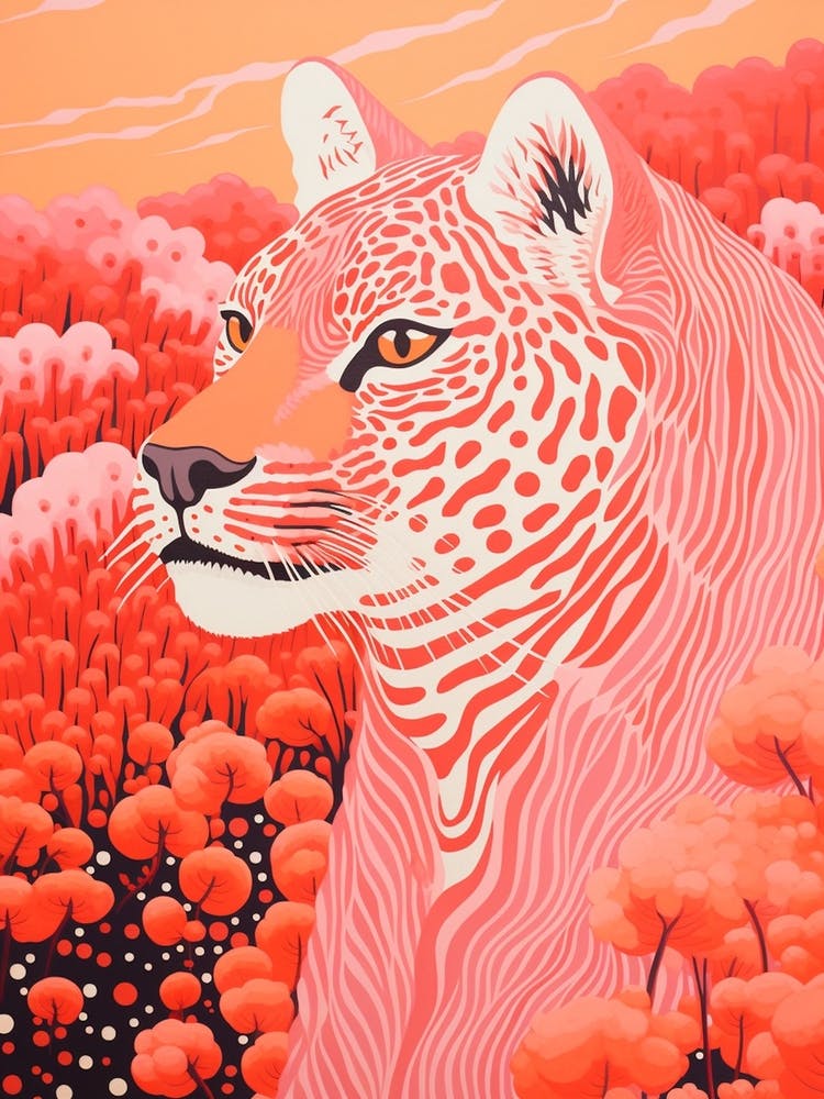 Cheetah In The Wild Orange Portrait
