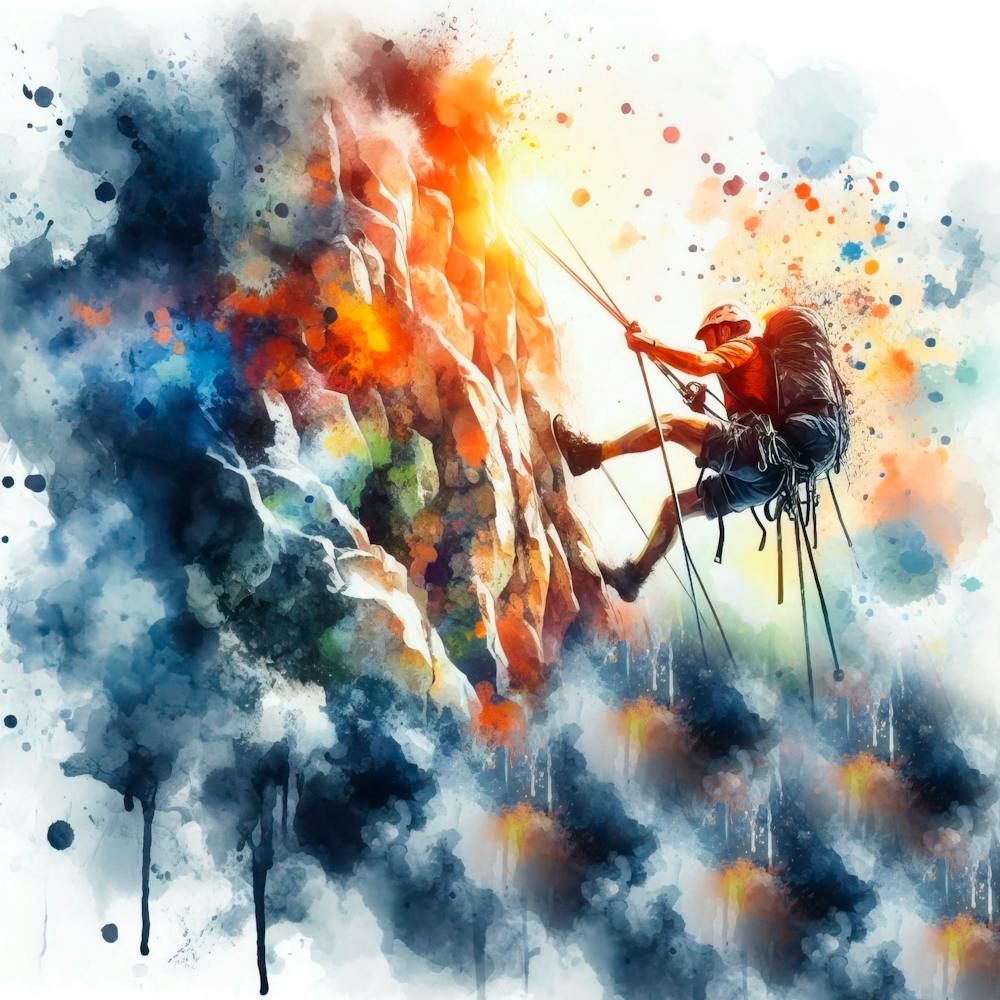 Watercolor Of A Climber