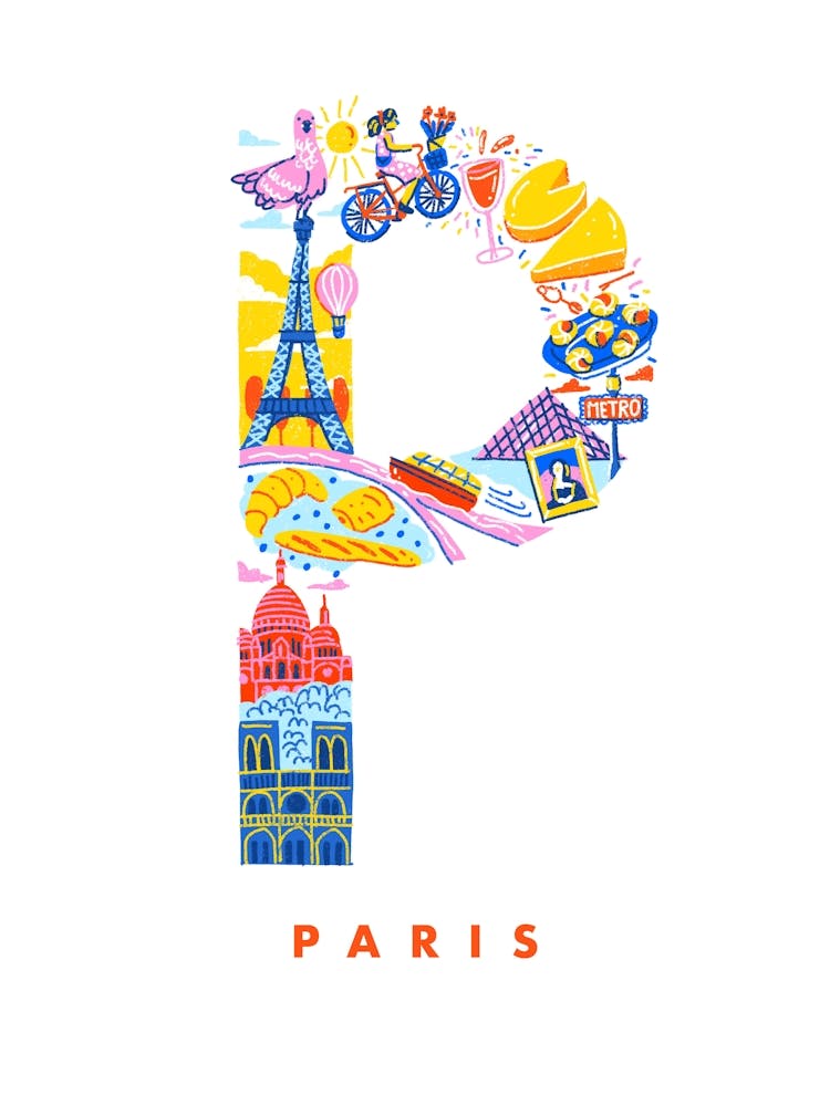 Paris France Travel Illustration