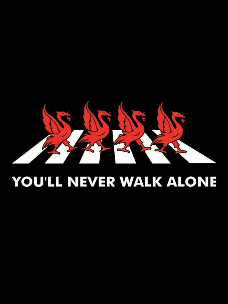 Slogan Drôle Équipe de Football You'll Never Walk Alone sur Fond Noir