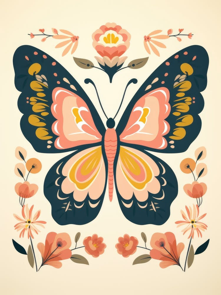 Butterfly With Flowers 2