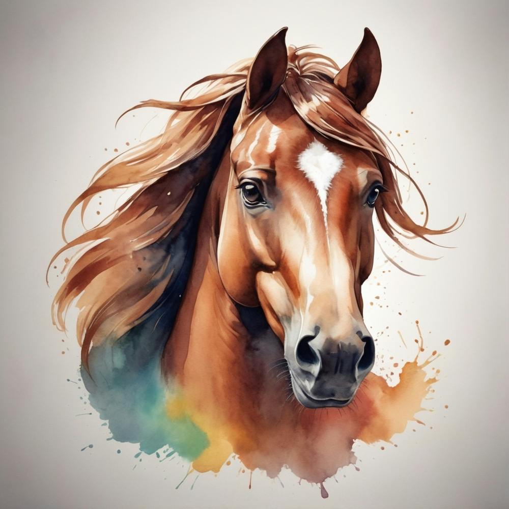 Horse Watercolor Painting