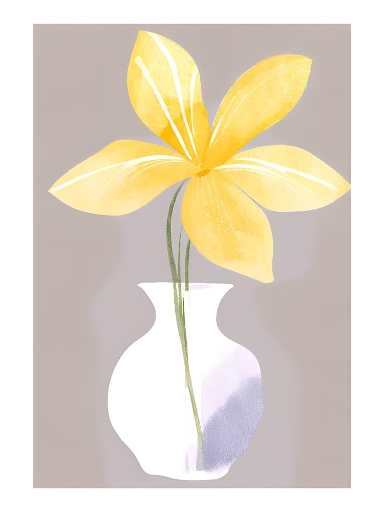 Yellow Lily In Vase