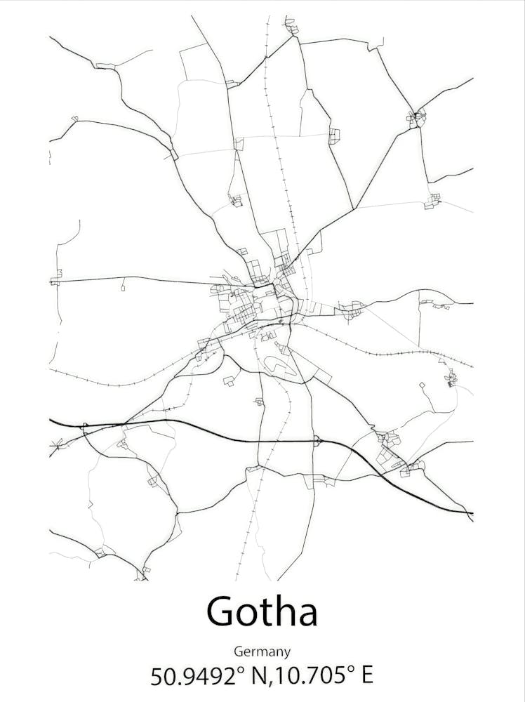 Gotha,Germany Minimalist Map