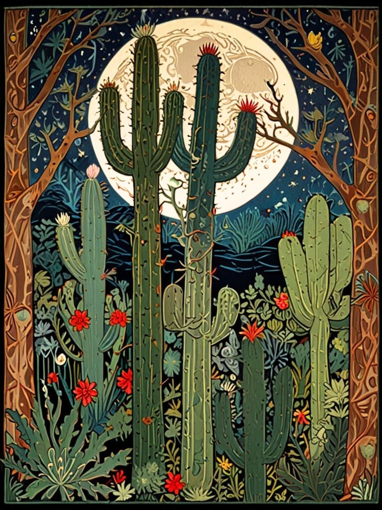William Morris Cactus In The Desert 1