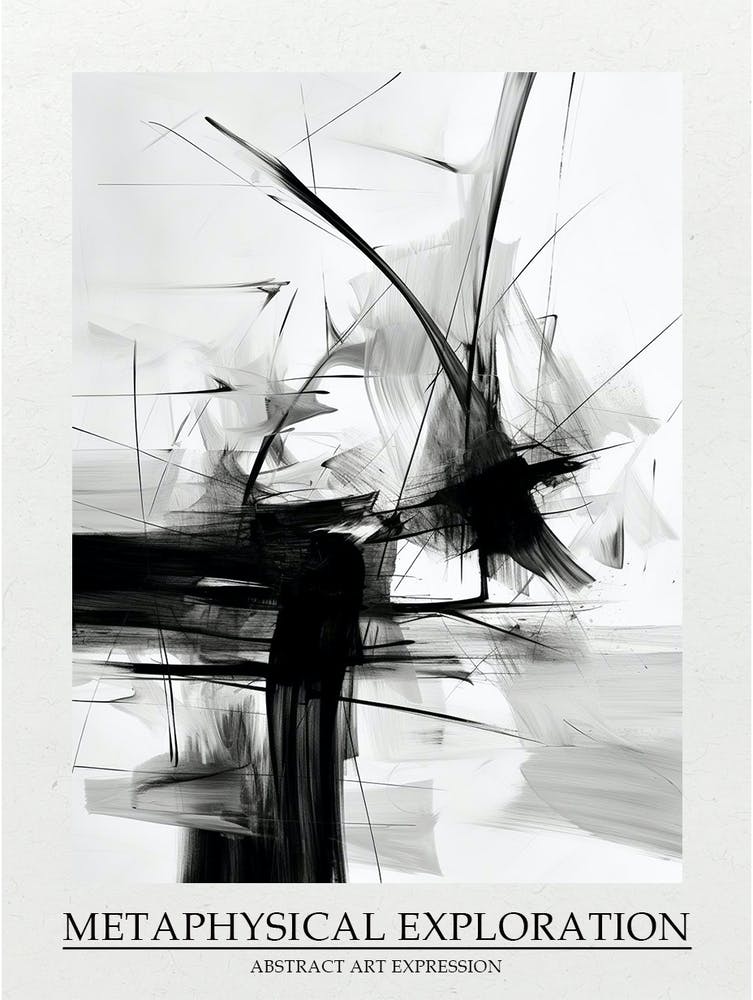 Metaphysical Exploration Abstract Black And White 3 Poster
