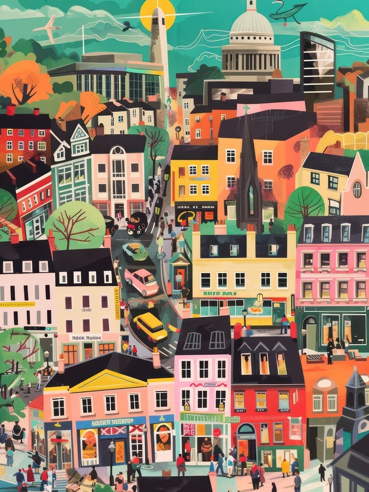 Dublin   Retro Collage Style 3