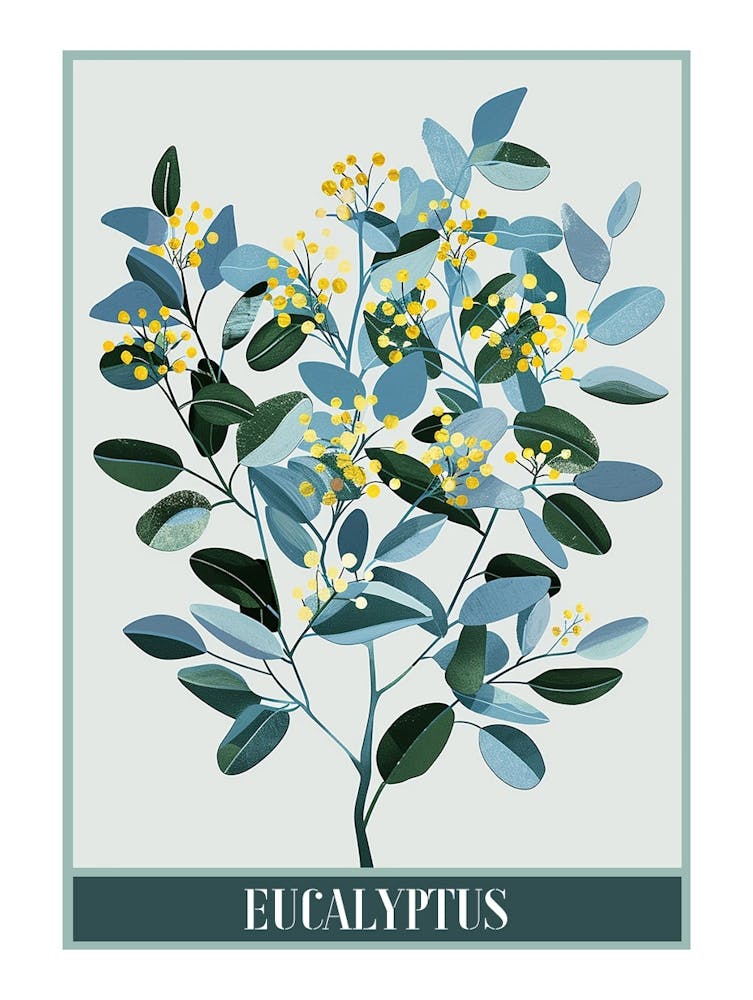 Eucalyptus Tree Illustration Flat 5 Poster