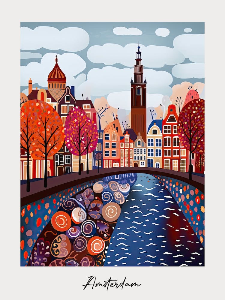 Poster Of Amsterdam, Illustration In The Style Of Pop Art 3