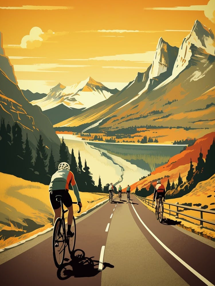 Haute Route France 2 Vintage Travel Illustration