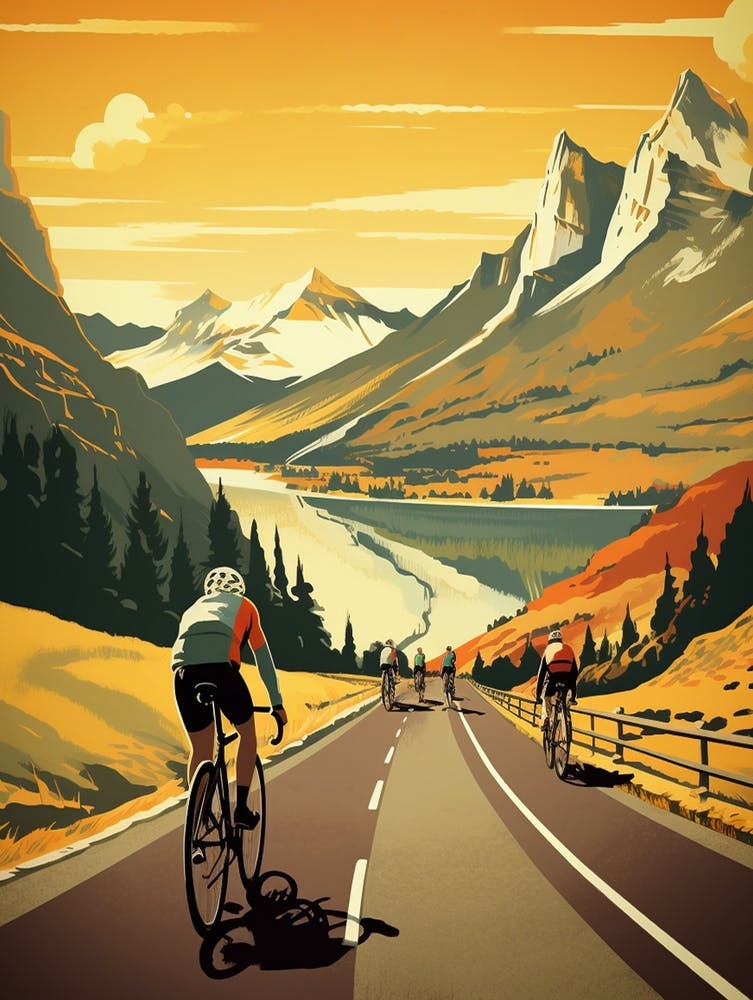 Haute Route France 2 Vintage Travel Illustration