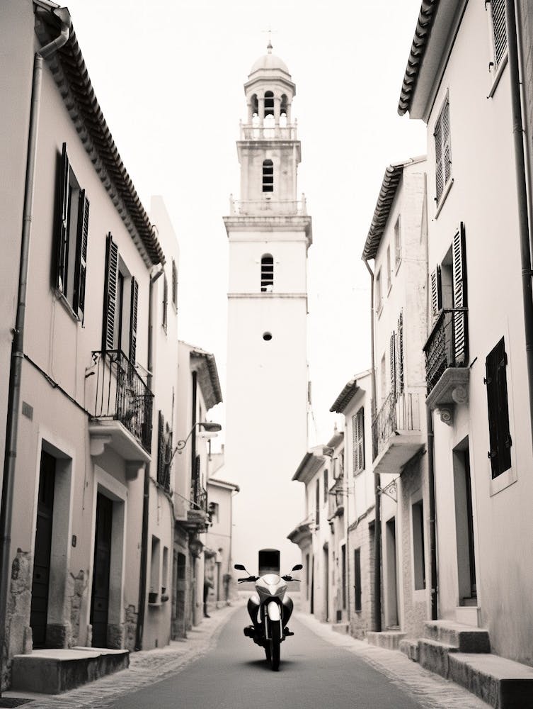 Saint Tropez, France, Black And White Old Photo 1