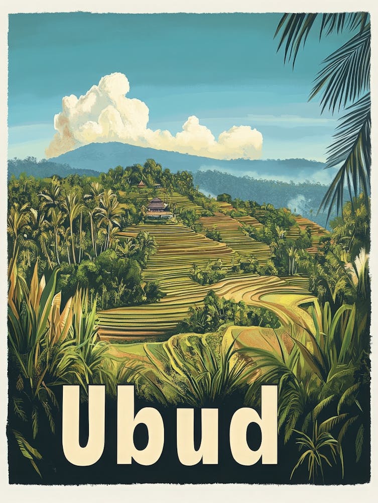 Aihrgdesign A Vintage Travel Poster Of Ubud 3