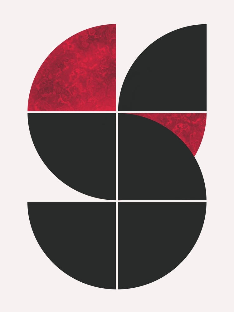 Red Marble In Black