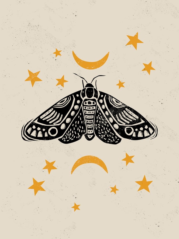 Moth Linocut