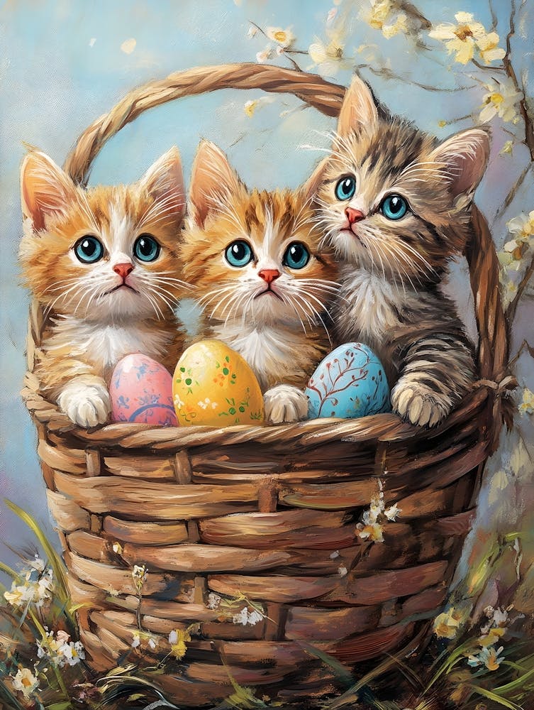 Cats In Easter Basket 3