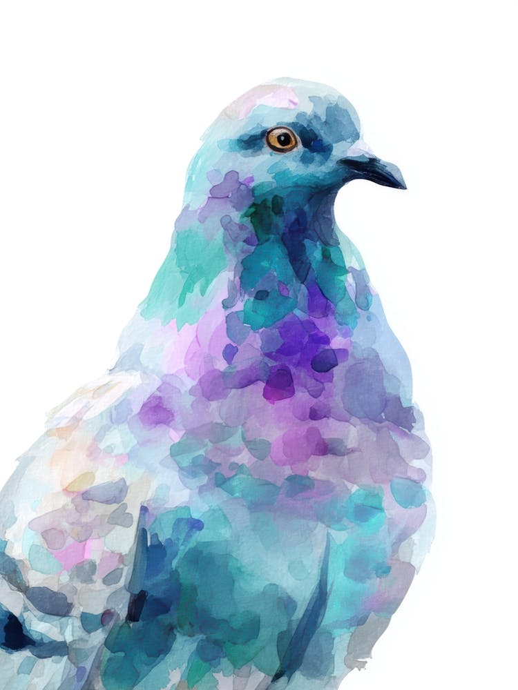 Pigeon Watercolor Painting