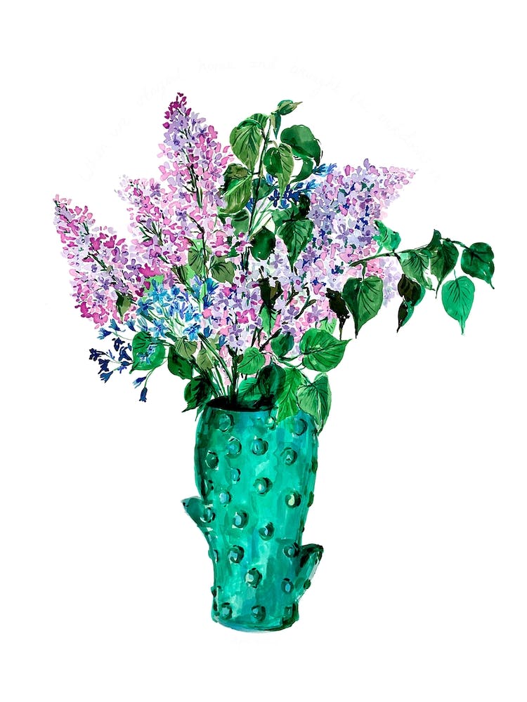 Lilacs In Cactus Vase